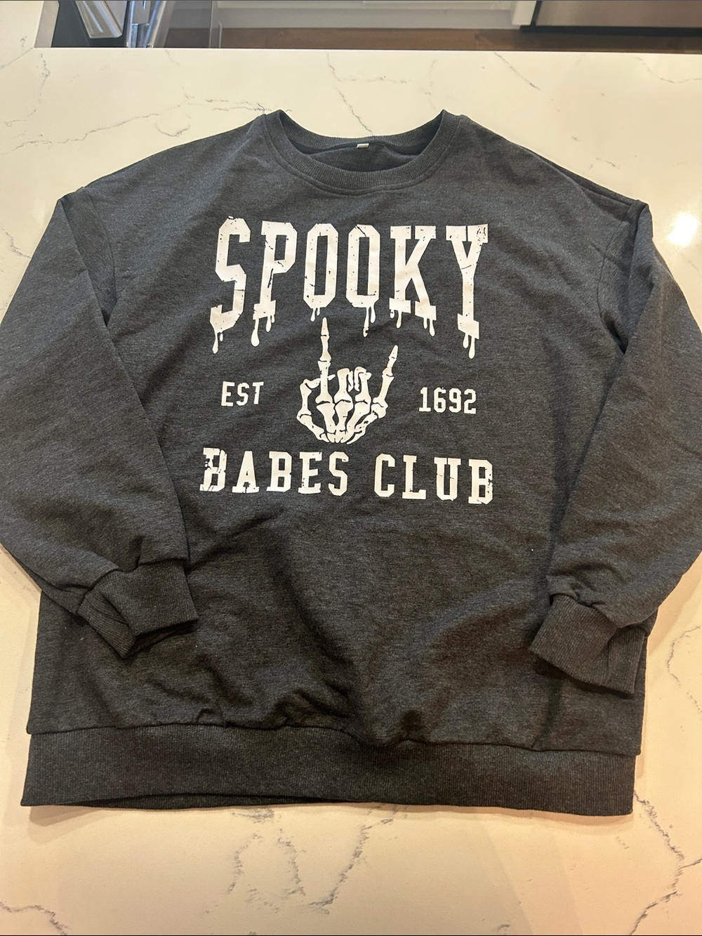 Spooky Babes Club Charcoal Crewneck Sweatshirt size medium